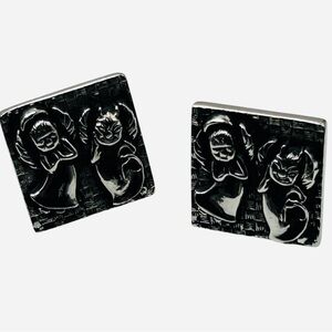 Vintage Angel Devil Large Cuff Links
